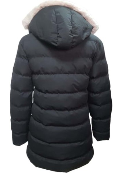 Fmf Company F01479 Çocuk Kız Şişme Dolum Kapüşonlu Kaban - F01479 - Siyah