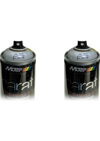 Carat Ral 9006 Parlak Aluminyum Gri Sprey Boya 2 Adet