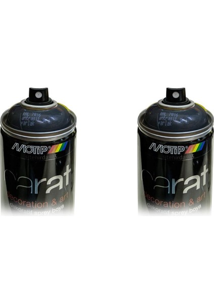 Carat Ral 7016 Parlak Antrasit Gri Sprey Boya 2 Adet