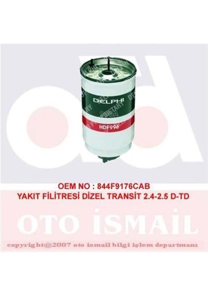 HDF996 Mazot Filtresi Transıt 94-00 2.4 2.5 D-Td