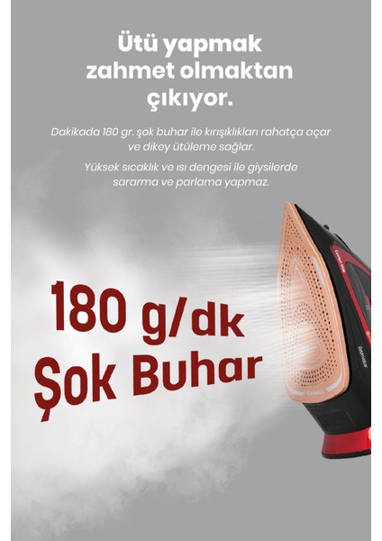 Avantajlı Ikili Set Toz Torbasız Elektrikli Süpürge 2600 Watt Seramik Ağır Taban Şok Buharlı Ütü fırsatları