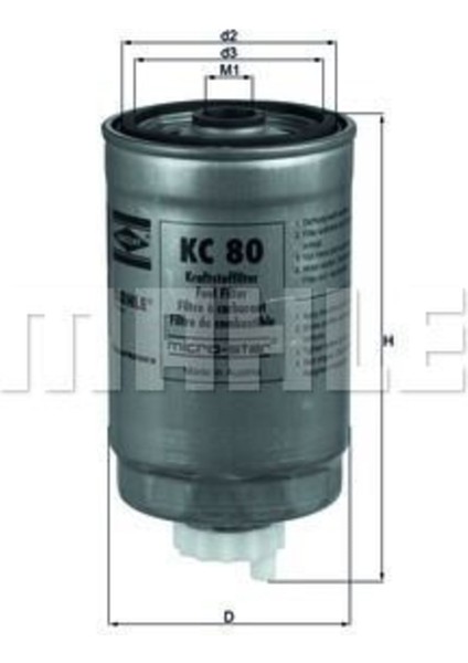 KC80 KC80 Mazot Filtresi Passat / A4 A6 1.9 Tdı