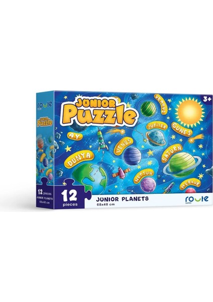 Eğitici Çocuk Kutu Oyunu Junıor Puzzle Küçük Gezegenler 12 Parça 3 Yaş