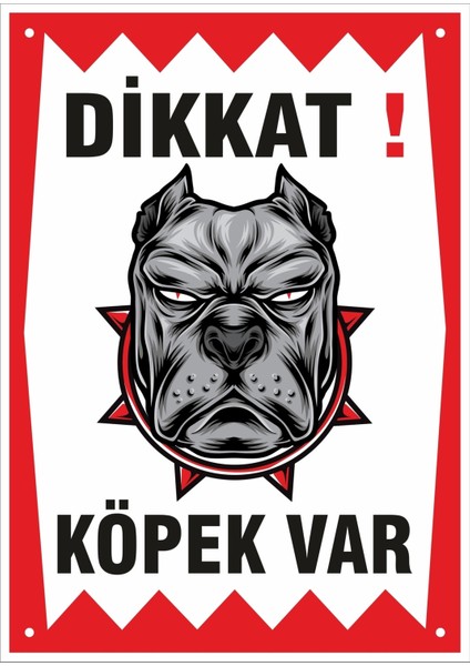 Uyarı ve Yönlendirme Levhaları " Dikkat Köpek VAR"25X35 cm Metal