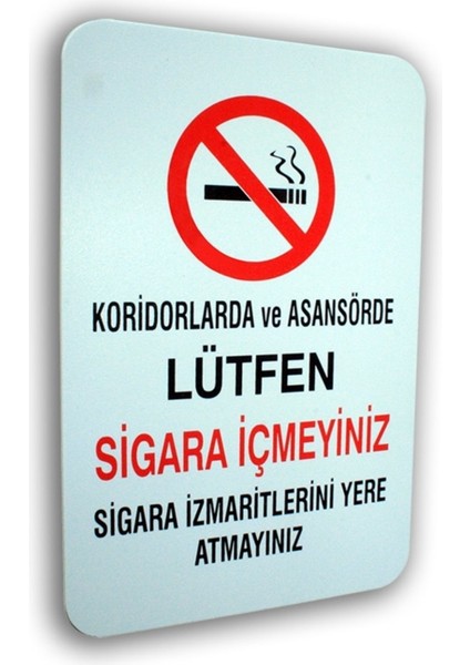 Pano Pvc Uyarıcı Levha Koridorda Sigara Içilmez 16*24 cm