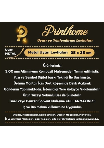 Uyarı Yönlendirme Levhaları "apartmana Aittir Park Etmeyiniz" Metal 25X35CM fiyatları