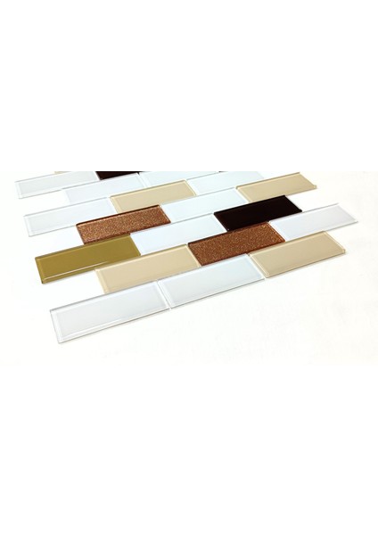 Mutfak Tezgah Arası Kristal Cam Mozaik. Karodaki Cam Ölçüleri: 36X98X4 Mm. Karo Ölçüsü: 30X30CM. ( - 1 M2 Fiyatıdır ) modelleri