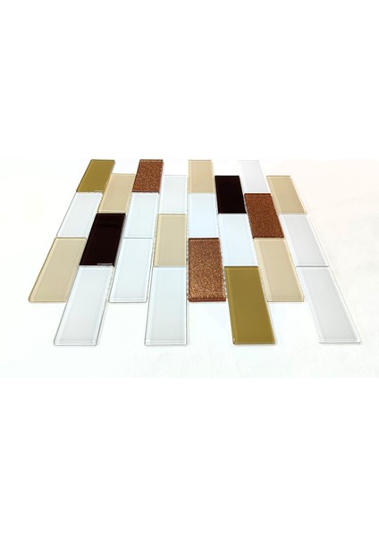 Mutfak Tezgah Arası Kristal Cam Mozaik. Karodaki Cam Ölçüleri: 36X98X4 Mm. Karo Ölçüsü: 30X30CM. ( - 1 M2 Fiyatıdır ) indirimleri