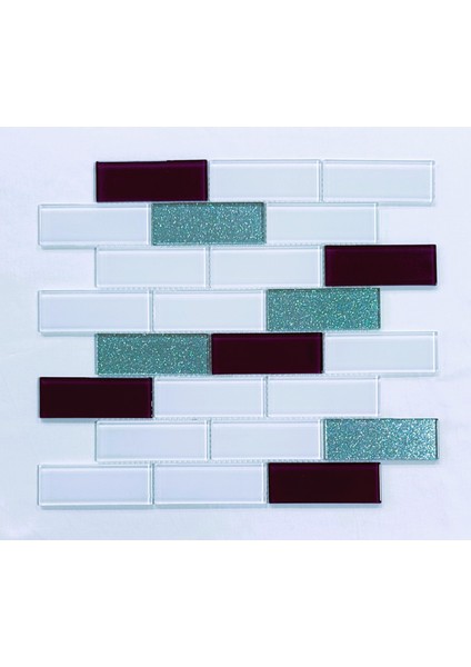 Mutfak Tezgah Arası Kristal Cam Mozaik. Karodaki Cam Ölçüleri: 36X98X4 Mm. Karo Ölçüsü: 30X30CM. ( 11 Karo -1 Kutuda - 1 M2 Fiyatıdır )