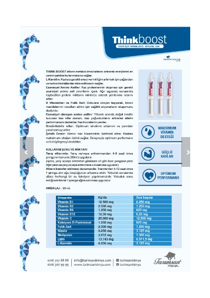 Thınk Boost Yarış Atı Enerji Vitamini