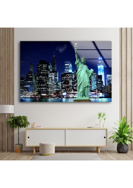 Özgürlük Heykeli Temperli Cam Duvar Tablosu indirimleri