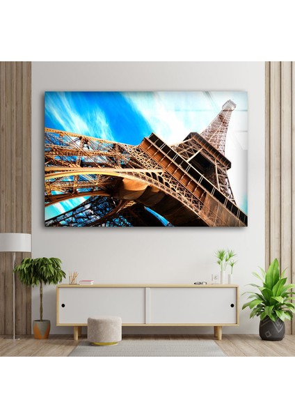 Eyfel Kulesi Temperli Cam Duvar Tablosu