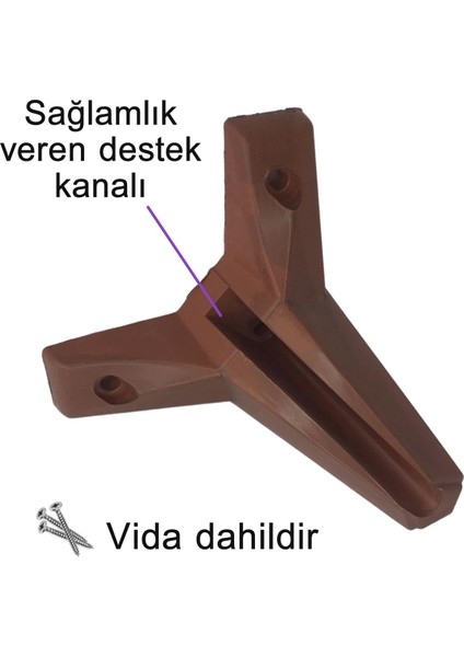 Serdivan 12 cm Ceviz Ahşap Desenli Lüx Mobilya Kanepe Sehpa Ünite Koltuk Ayağı Baza Ayak