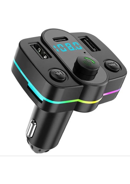 Yk Design FT-603 Araç Fm Transmitter Bluetooth USB Mp3 Sd Kart Pd Typec Şarj