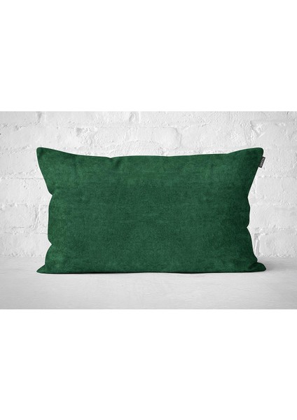 Tekli Kadife Dokulu Kırlent Kılıfı Yeşil