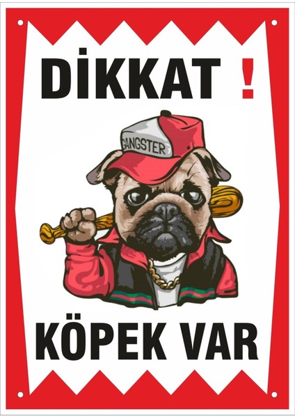Uyarı ve Yönlendirme Levhaları " Dikkat Köpek VAR"25X35 cm Metal