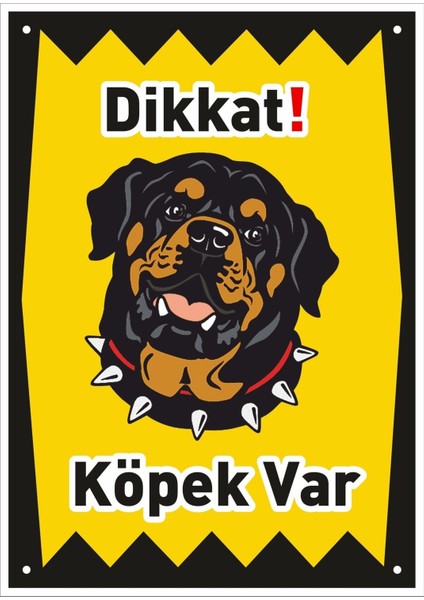 Uyarı ve Yönlendirme Levhaları " Dikkat Köpek VAR"25X35 cm Metal