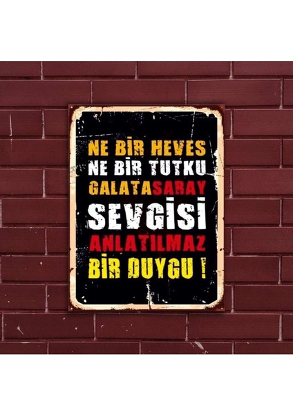 Ahşap Vintage Tablo " Galatasaray" Ahşap Mdf 25X35CM