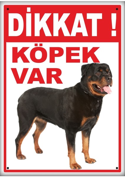 Uyarı ve Yönlendirme Levhaları " Dikkat Köpek Var " 25X35 cm Metal