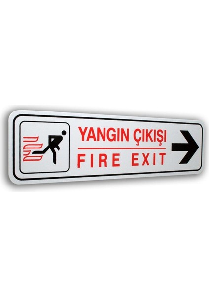 Pano Pvc Yönlendirme Levhaları Yangın Çıkışı Sağ 7X25 Cm.