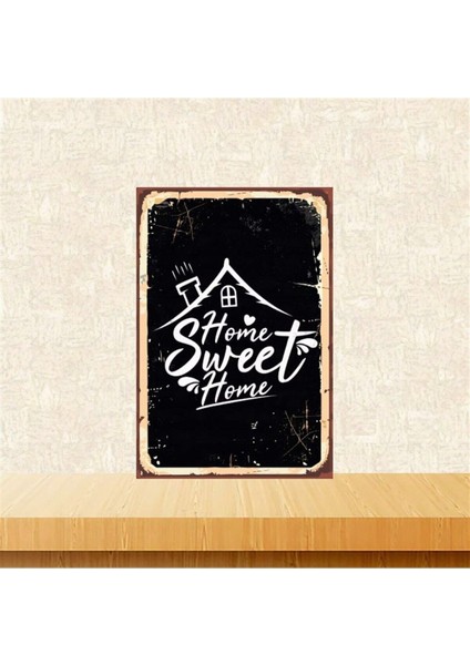 Ahşap Vintage Tablo " Home Sweet Home" Ahşap Mdf 25X35CM
