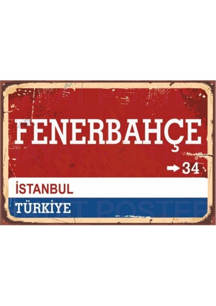 Ahşap Vintage Tablo " Fenerbahçe 34"ahşap Poster 25X35CM