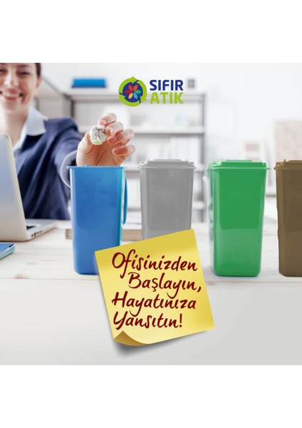 Sıfır Atık Kutusu Sticker Etiket 25X35 cm Kağıt Atıklar