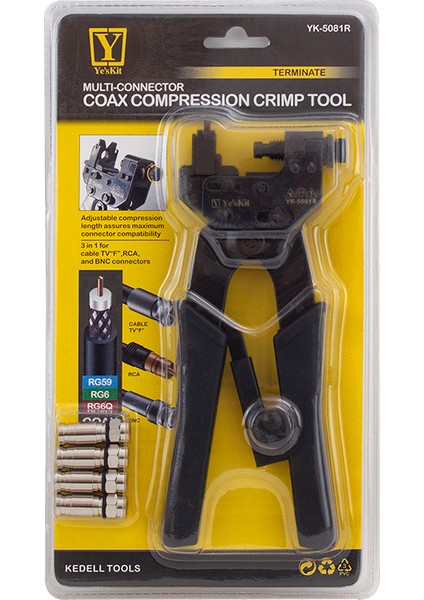 Powermaster YK-5081R F Bnc Rca Konektör Kamera ve Uydu Konnektörü Sıkma Pensesi fiyatları