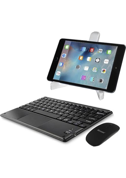 Xiaomi Mi Pad 6 11 Tablet Için Touchpad Bluetooth Klavye (Tr Sticker) + Bluetooth Mouse + Tablet Standı - AL2766