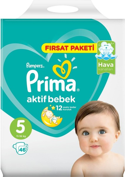 Bebek Bezi Aktif Bebek Eko Paket 5 Beden 46 Adet fiyatları