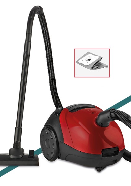 Micro Kırmızı 2,5 Litre Kapasiteli Yıkanabilir Toz Torbalı 5 Yıl Garantili Elektrikli Süpürge