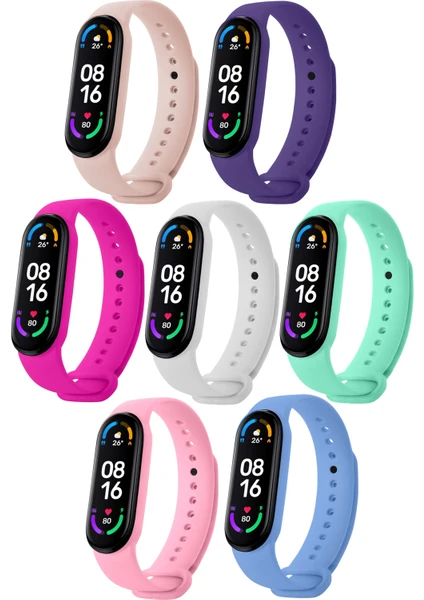 Xiaomi Mi Band 5 ve Mi Band 6 Uyumlu Yüksek Kalite Silikon Kordon Seti