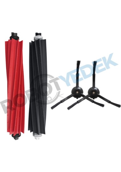 Roborock Q5 Pro, Q5 Pro Plus Uyumlu Yedek Ana Fırça Takımı ve Yan Fırça-4 Parça