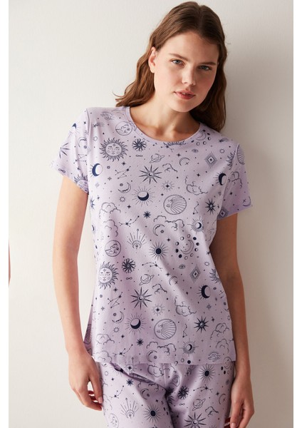 Base Magic Lila Pantolon Pijama Takımı