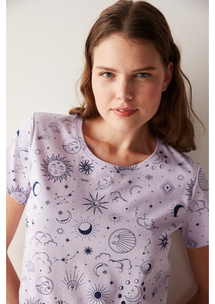 Base Magic Lila Pantolon Pijama Takımı
