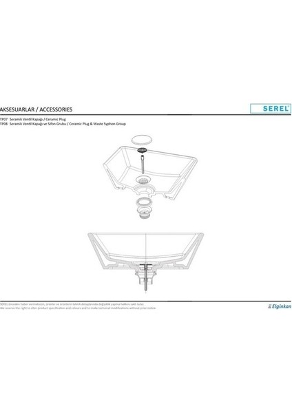Seramik Tapa ve Lavabo Sifonu TP08STL110