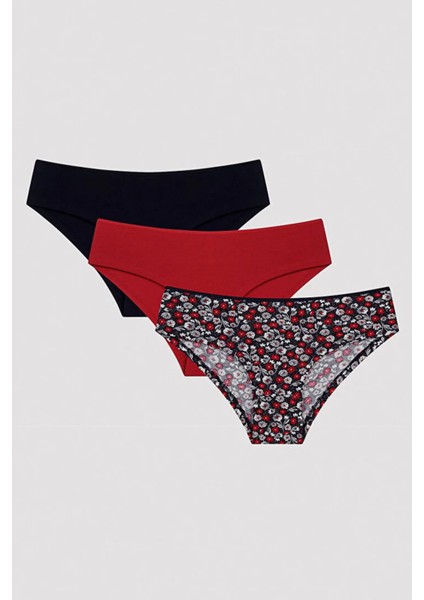 Poppy Flower 3lü Hipster Çok Renkli Külot