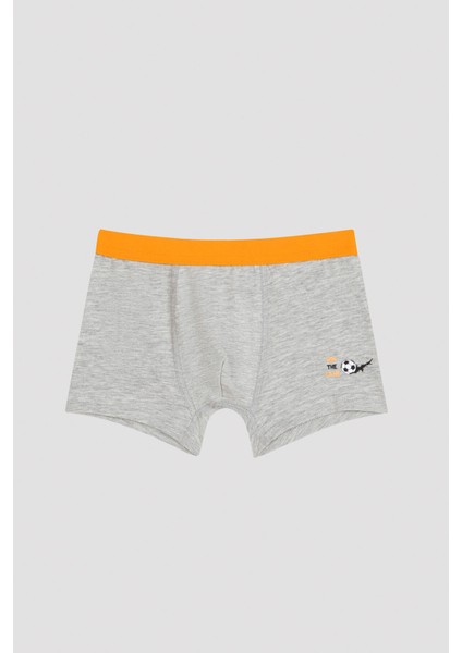 Erkek Çocuk Slogan Baskılı 2li Boxer