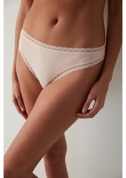 Easy Micro Dantel Pembe Tanga Külot