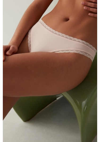 Easy Micro Dantel Pembe Tanga Külot