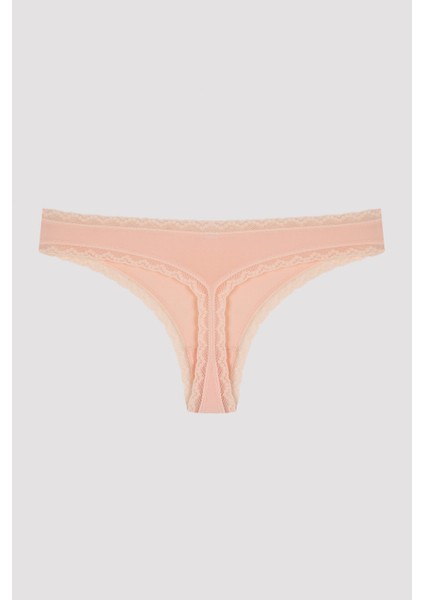 Easy Micro Dantel Pembe Tanga Külot