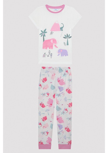 Kız Çocuk Mammoth Çok Renkli 2li Pijama Takımı