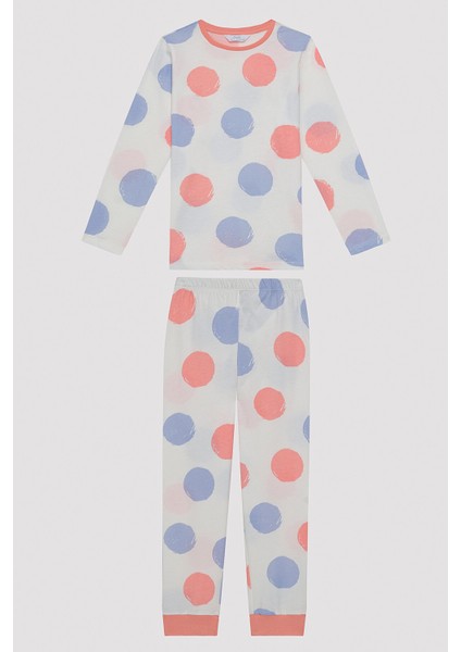 Kız Çocuk Big Dot Çok Renkli 2li Pijama Takımı