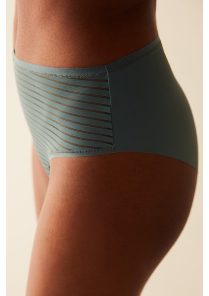 Essentials Yüksek Bel Gri Slip Külot