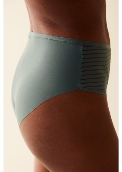 Essentials Yüksek Bel Gri Slip Külot fiyatları