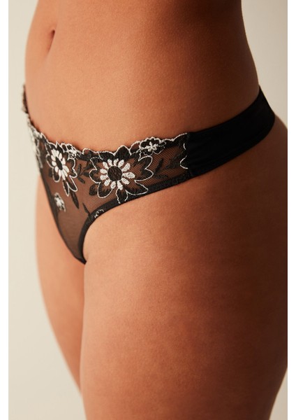 Glow In The Dark Siyah Tanga Külot