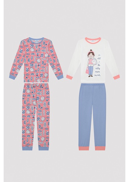 Kız Çocuk Ceramic Art Çok Renkli 2li Pijama Takımı