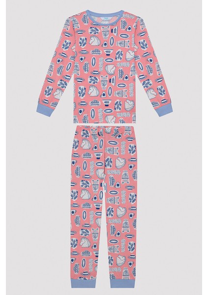 Kız Çocuk Ceramic Art Çok Renkli 2li Pijama Takımı