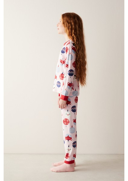 Kız Çocuk Ornament Pembe Pijama Takımı