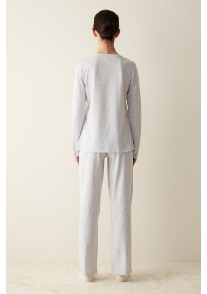 Base Hope Pantolon Gri Pijama Takımı